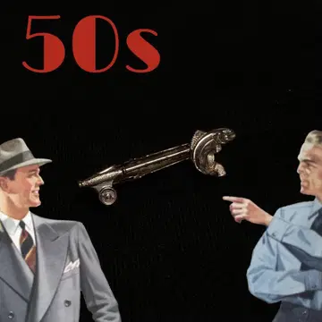 빈티지 넥타이 핀 레트로 수트 로커빌리 50년대 낚시