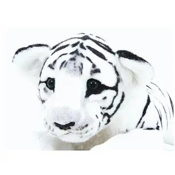 귀여운 봉제 인형 화이트 타이거 봉제 인형 전체 길이 약 40cm