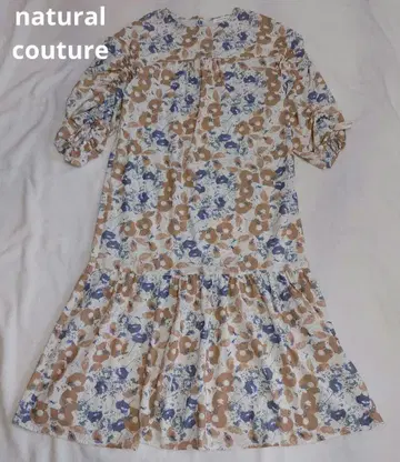 natural couture 꽃무늬 긴팔 플레어 원피스