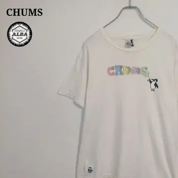 CHUMS 참스 T셔츠 페인트 빈티지 화이트 M 반팔
