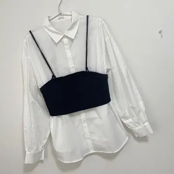 알씨브 라메 니트 뷔스티에 x 셔츠 SET