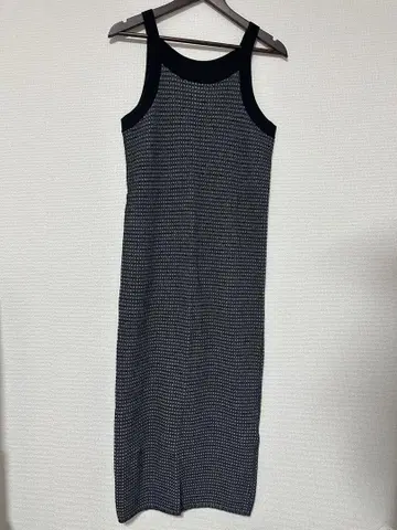 깅엄 체크 패턴 롱 원피스
