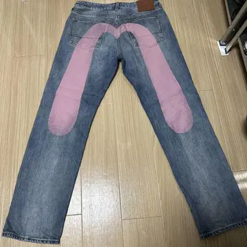 EVISU 핑크 대흑 프린트 No.2000 가격 인하 가능