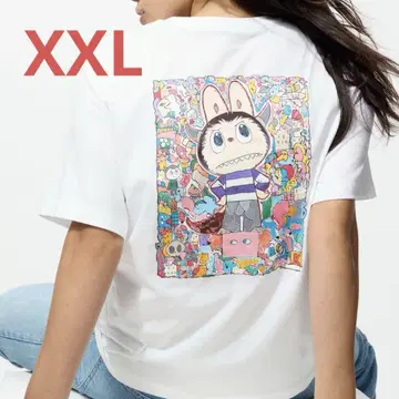 라부부 유니클로 콜라보 T셔츠 POP MART UT XXL 화이트