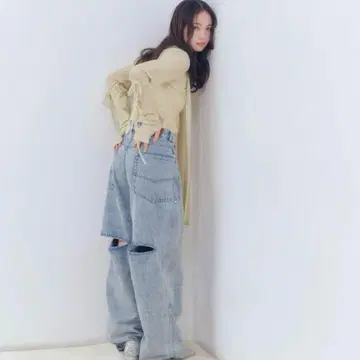 andequal back slit curve denim pants M