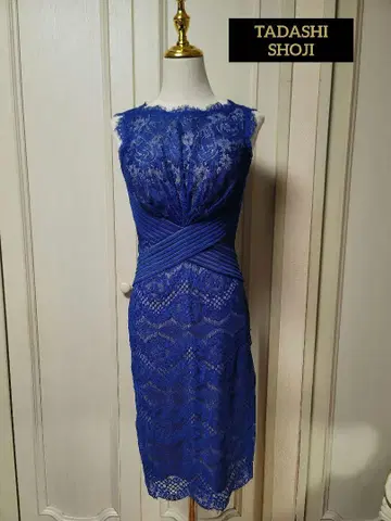 TADASHI SHOJI 타다시 쇼지 로얄 블루 레이스 원피스