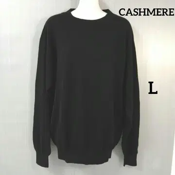 CASHMERE 블랙 크루넥 긴팔 스웨터 L