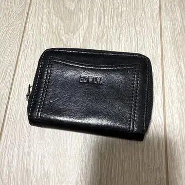 EDWIN 블랙 가죽 코인 케이스
