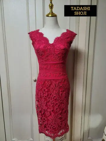 TADASHI SHOJI 타다시 쇼지 핑크 레이스 원피스