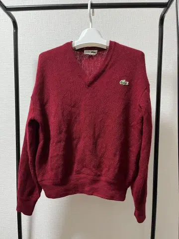 Lacoste 라코스테 버건디 V넥 스웨터