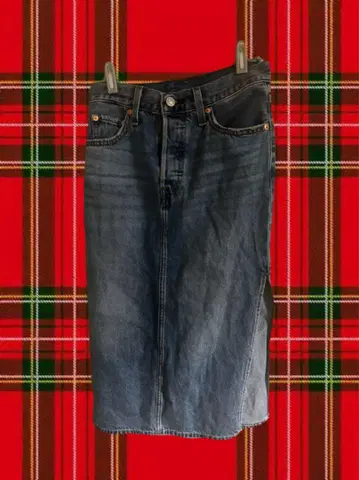 LEVI'S 슬릿 데님 타이트 스커트 리바이스