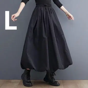 스커트 여성용 롱 스커트 맥시 기장 넉넉한 무지 A라인