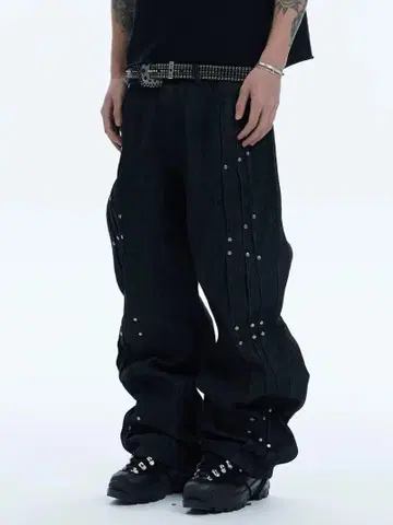 DND4DES 다크 데님 와이드 팬츠
