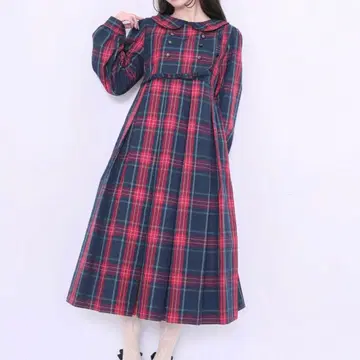 미품 미나카타 유이 시마무라 콜라보 체크 원피스