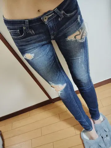 제이다 사이드 립 스키니 데님 팬츠