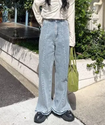 kastane 워시드 스트레이트 데님 팬츠