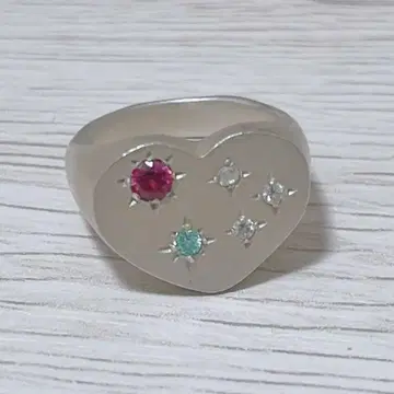 [오늘 중 삭제] nanai jewely 별 장식 하트 시그넷 반지