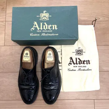 Alden 코도반 블랙 윙팁 9751 US 8 E 정품 더스트백 포함
