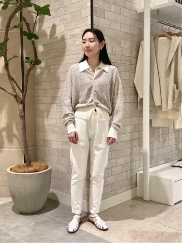 새상품급 GALERIE VIE 코튼 저지 슬림 팬츠 36 크롭 기장