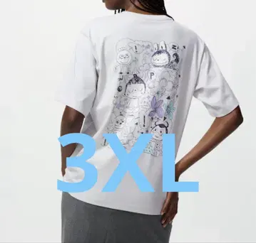 UNIQLO 유니클로 팝마트 라부브 T셔츠 3XL 라이트 그레이