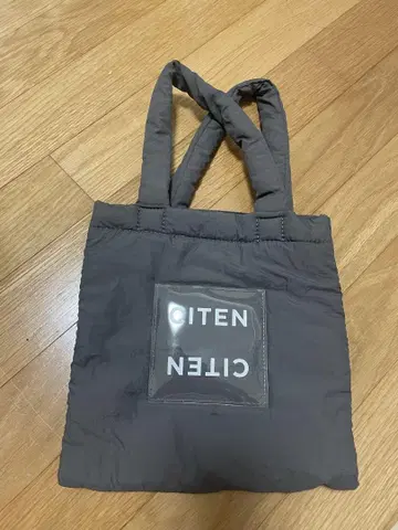 CITEN 패딩 클리어 로고 토트 S