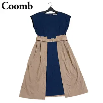 새상품급 Coomb 쿠움 스트레치 발군 린넨 혼방 벨트 원피스 38