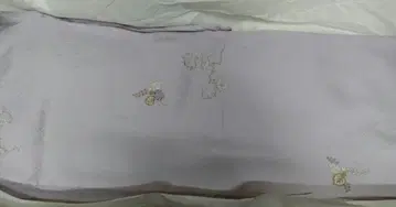 연보라색 실크 꽃무늬 자수 코몬 기모노 순수 실크