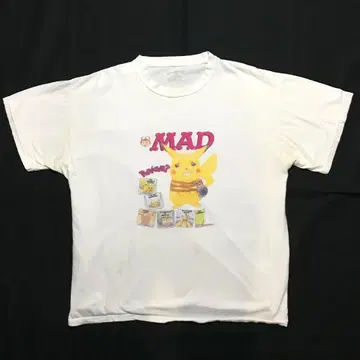 MAD 매거진 포켓몬스터 티셔츠 XL 피카츄 화이트