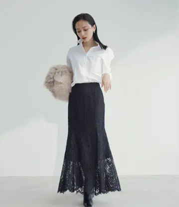 anuans 러셀 레이스 머메이드 스커트 S 사이즈