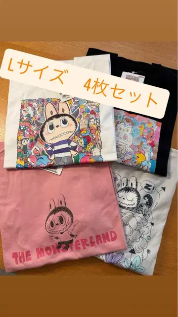 UNIQLO POPMART UT 러브부 유니클로 L 4매 세트