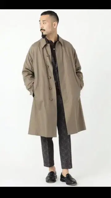 [ 미사용 새상품 ] BEAMS PLUS 남성용 코튼실크 발칼라 코트 L
