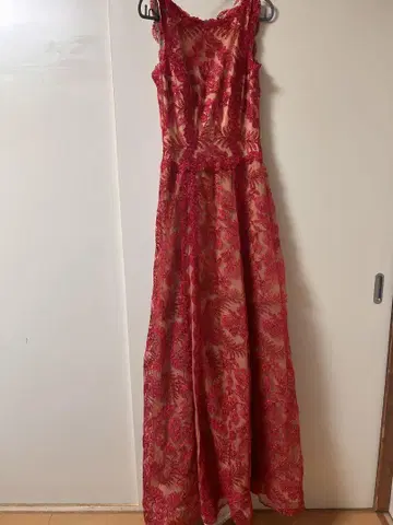 TADASHI SHOJI 레이스 장식 빨간색 롱 드레스 사이즈 2