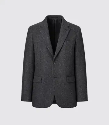 UNIQLO 울 블렌드 자켓 다크 그레이 테일러드 자켓