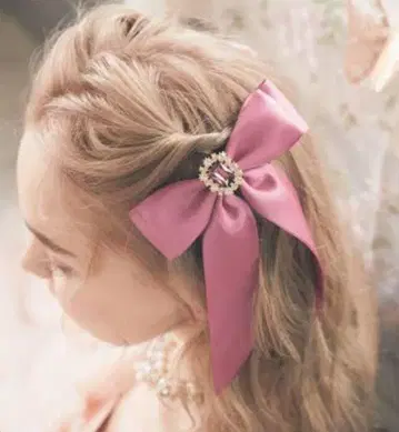 Maison de FLEUR 메종 드 플뢰르 비쥬 새틴 리본 머리핀