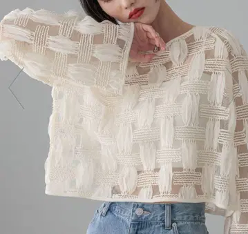 로리즈팜 [앞뒤 착용 가능] 튤 레이스 2WAY 가디건