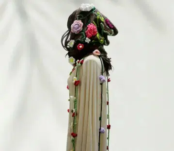 니트 크로셰 후드 플라워 후드