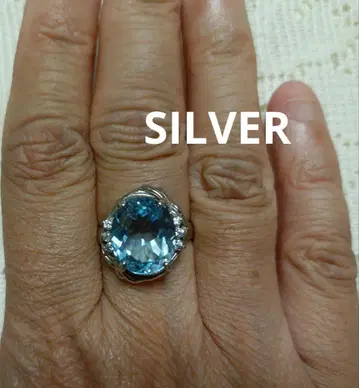 아쿠아 마린 컬러 SILVER 반지