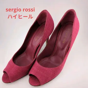 sergio rossi 핑크 오픈토 하이힐 표기 37(24cm)