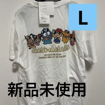 햇볕에 탄 산리오 반팔 티셔츠 흰색 L