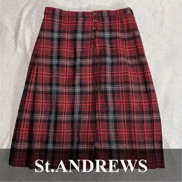 [ St. ANDREWS ] 무릎 기장 플리츠 스커트 M 사이즈 상당