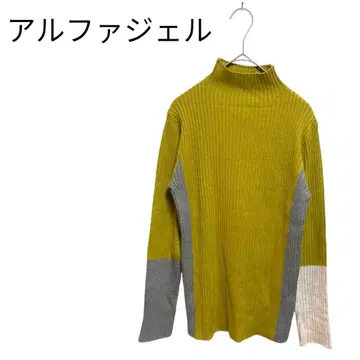 알파줄 울 혼방 부드러운 소재의 시카 링 하이넥 풀오버