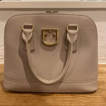 FURLA 베이지 가죽 핸드백 골드 금장 장식
