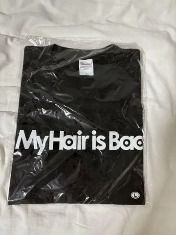 My Hair is Bad 마이 헤어 로고 T 블랙 L 티셔츠 밴드