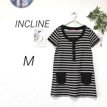 9964 INCLINE 반팔 니트 원피스 튜닉 M 얇은 소재 레트로