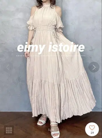 eimy istoire 와셔 플리츠 오프숄더 원피스