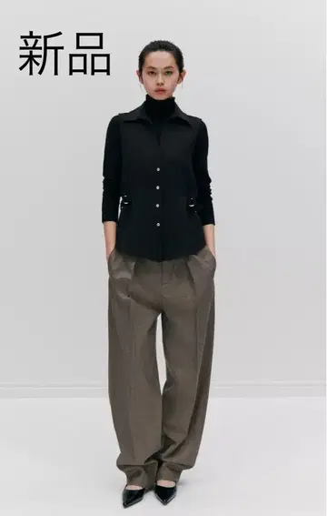 택 포함 새상품 11000엔! ZARA 자라*다트 울 블렌드 팬츠 M