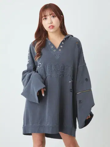 Ank Rouge 데미지 가공 풀오버