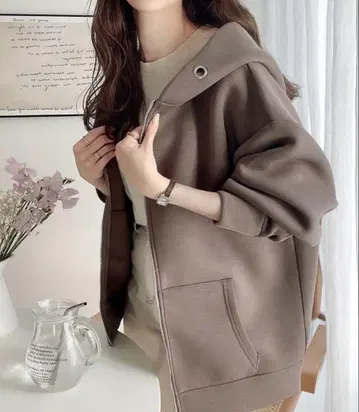 빅 후드티 마쇼마로 감촉 겉옷 아우터 XL 모카
