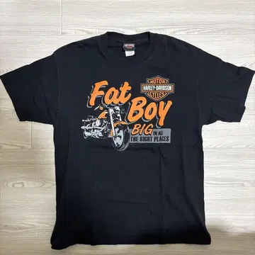 Harley-Davidson Fat Boy iowa 티셔츠 블랙 반팔