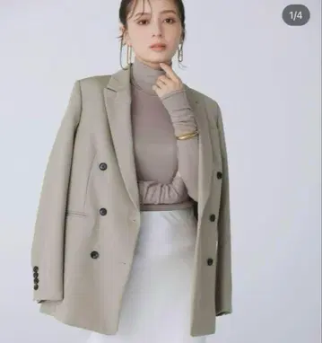 anuans 아뉴앙스 울 개버딘 더블 테일러드 자켓 M